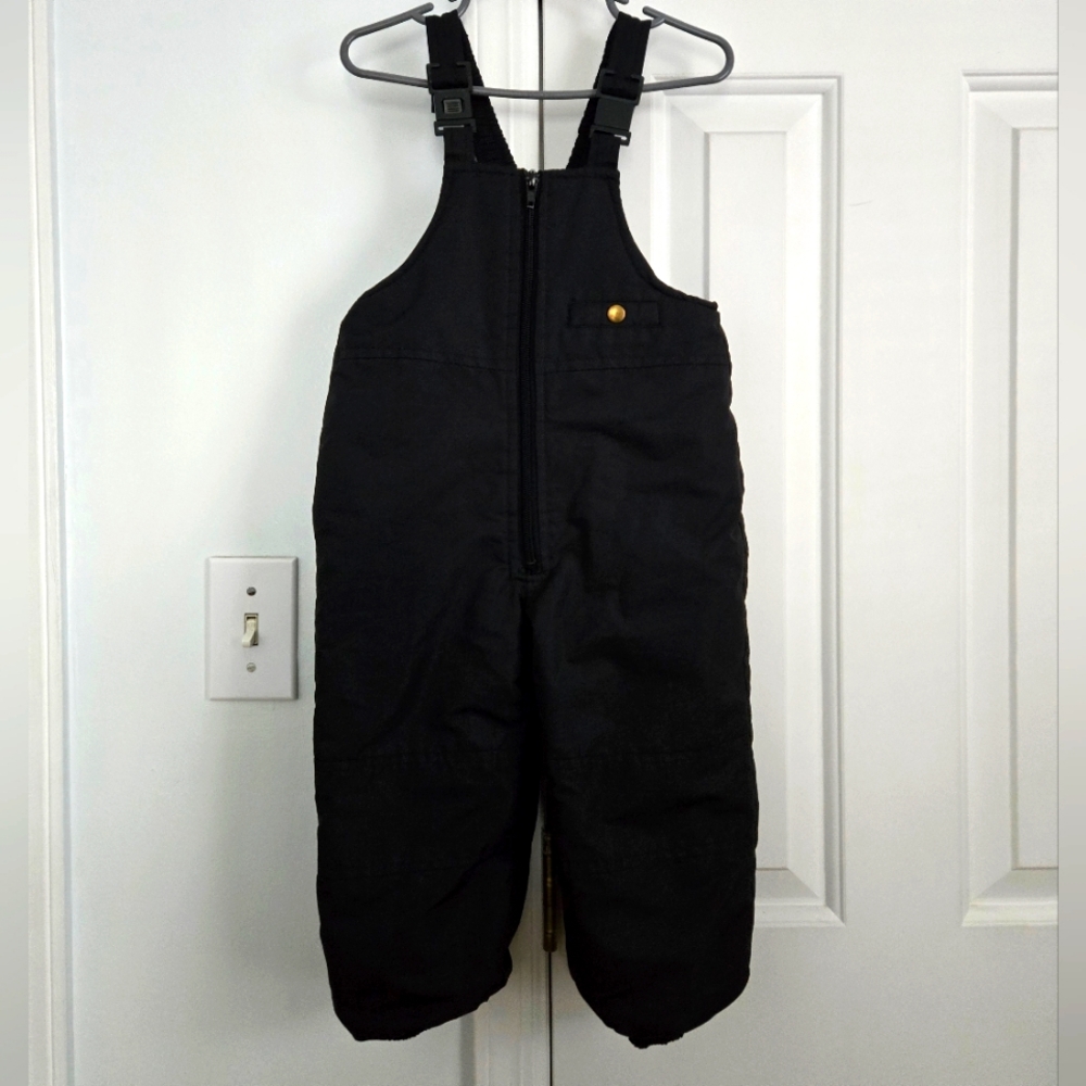Toddler Black Snow Bib Overalls - 2T